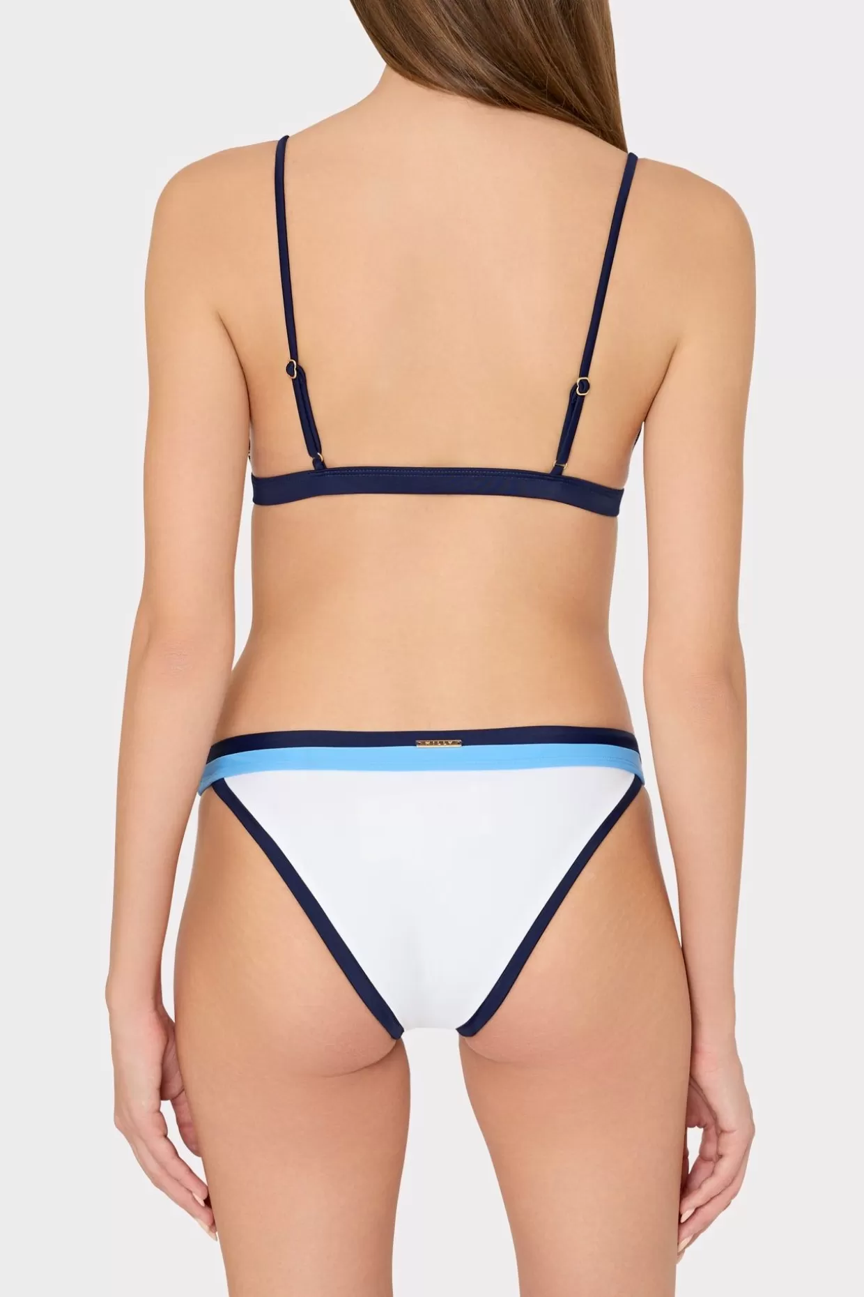 Jumpsuits & Rompers-MILLY Amalfi Color Block Bikini Top Navy Multi