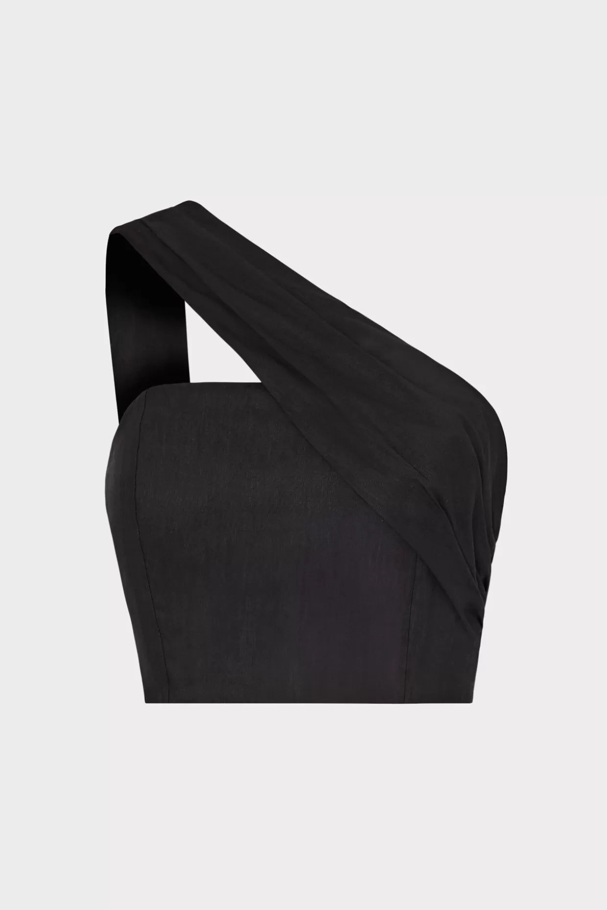 Jumpsuits & Rompers-MILLY Arantza Draped One Shoulder Top Black