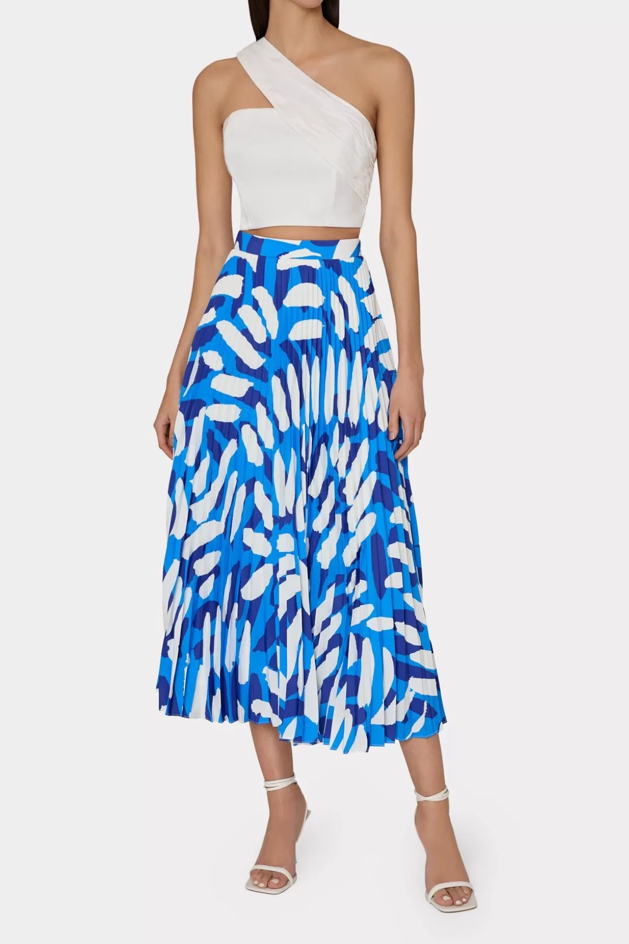 Jumpsuits & Rompers-MILLY Arantza Draped One Shoulder Top White