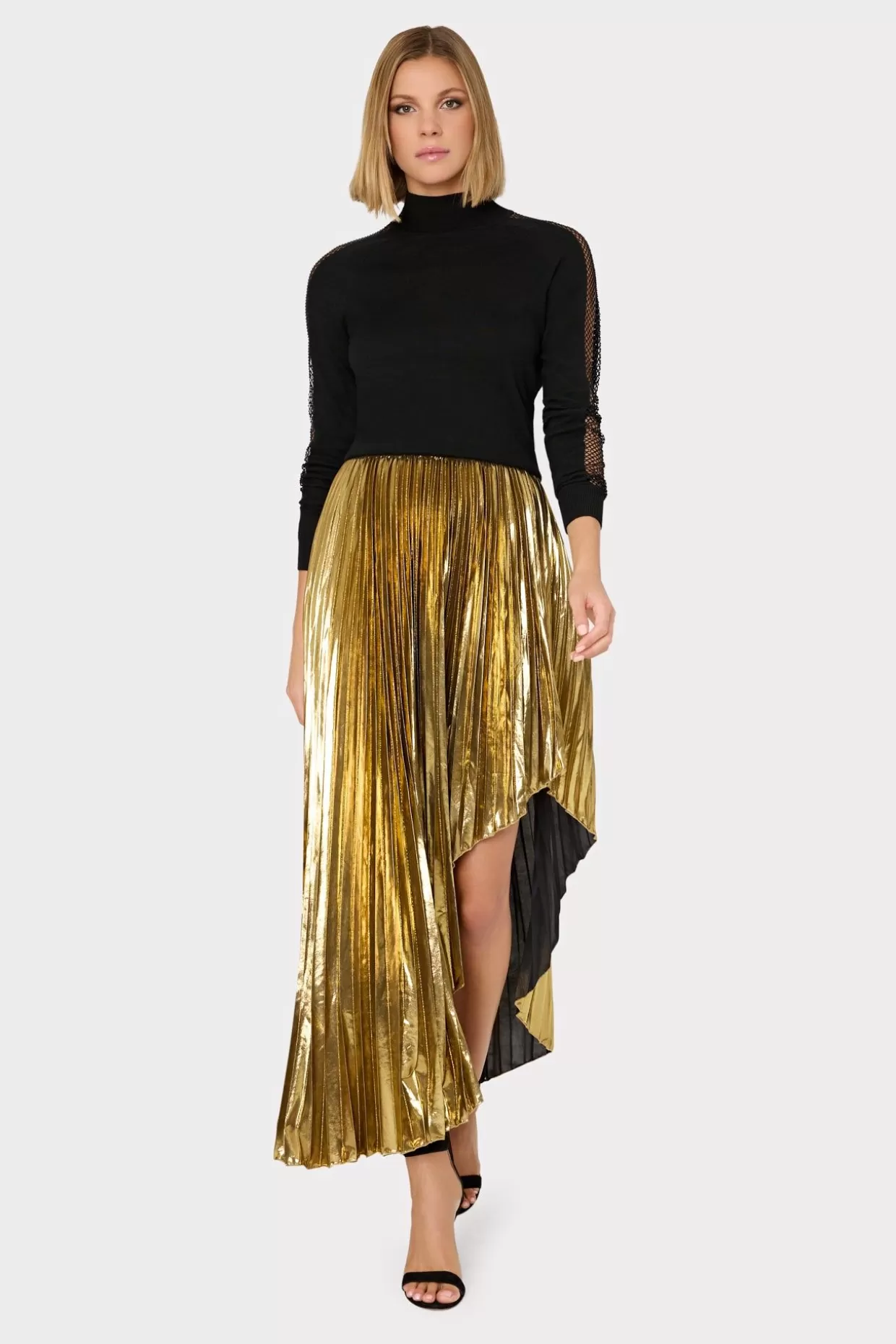 Tops-MILLY Crystal Racer Turtleneck Black
