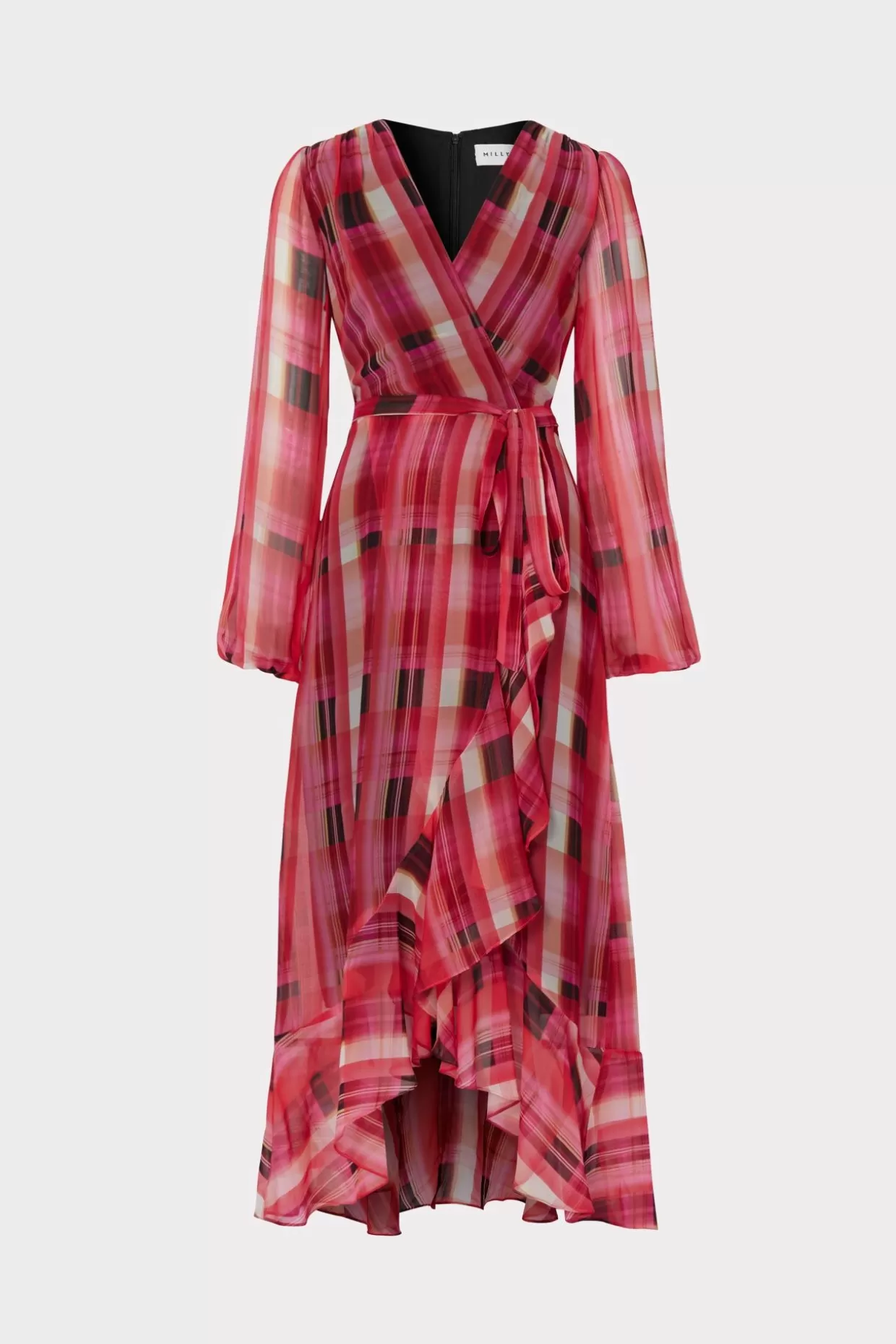 Day Dresses-MILLY Halley Prep Plaid Dress Red Multi