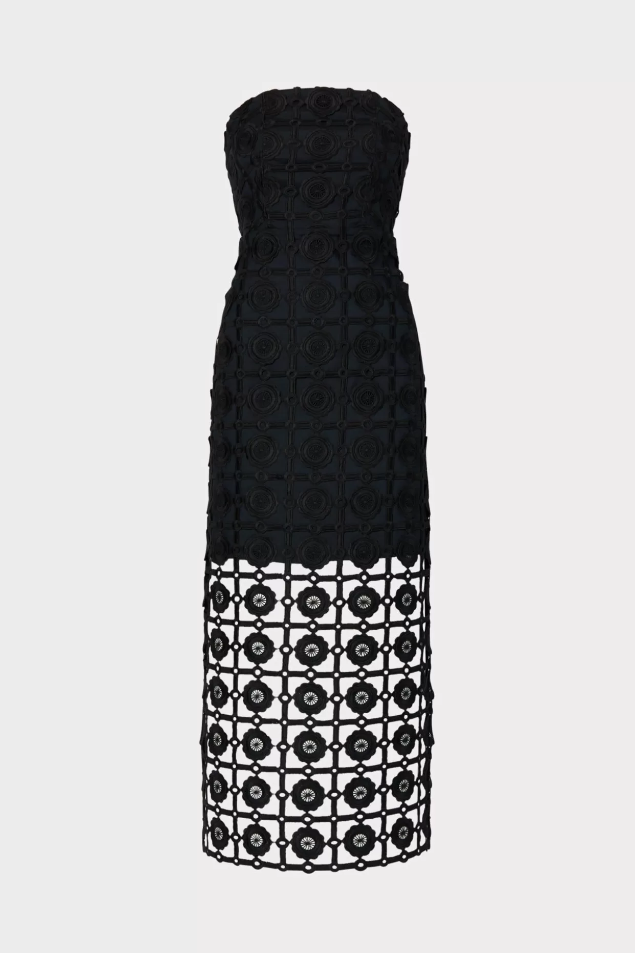 Guest Of Dresses-MILLY Kait Tile Lace Dress Black