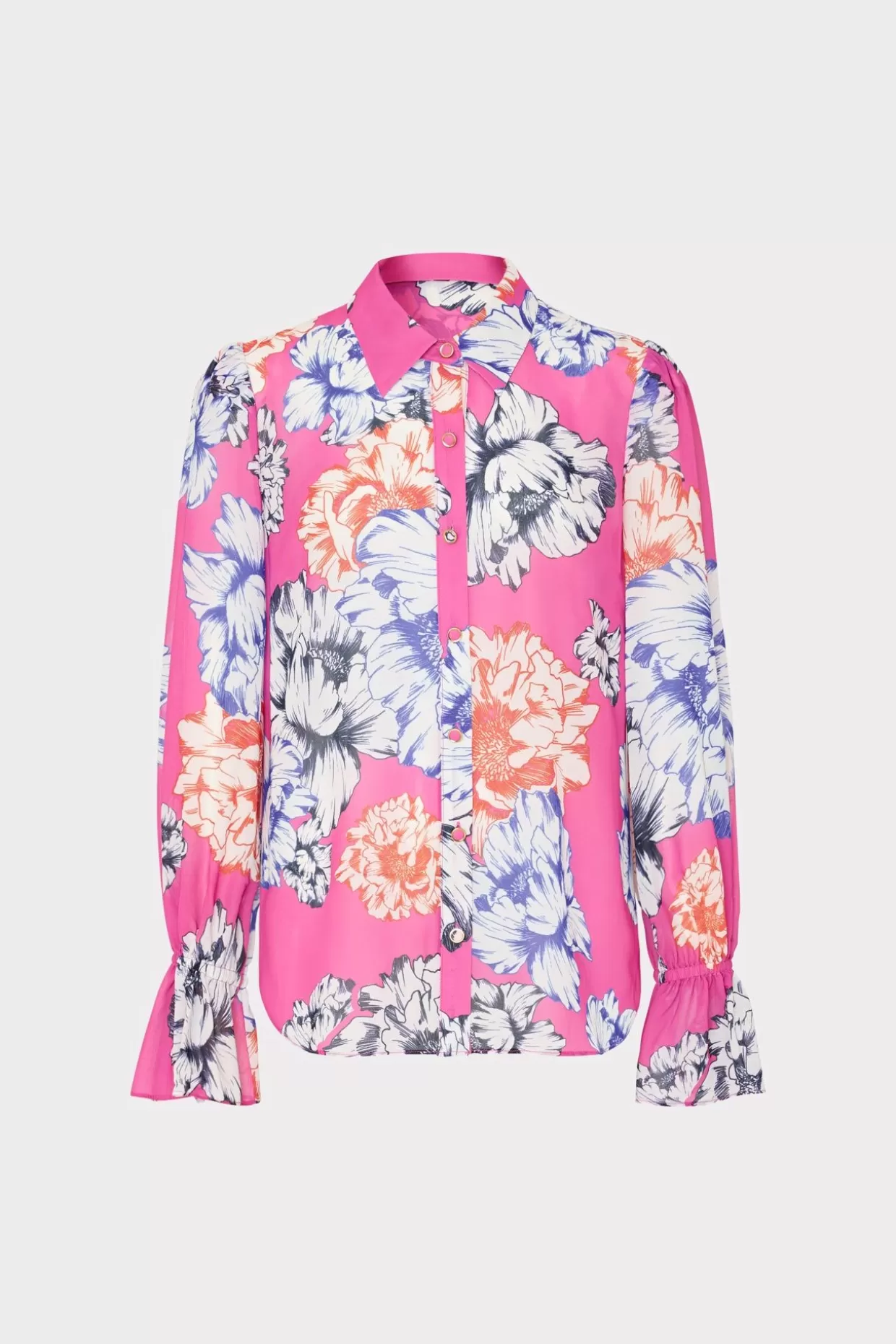 Tops-MILLY Lacey Petals In Bloom Blouse Pink Multi