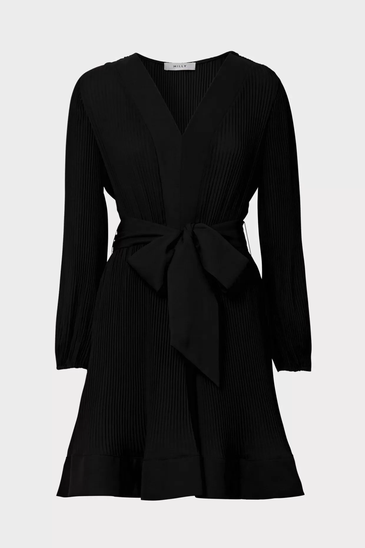 Little Black Dresses-MILLY Liv Pleated Dress Black