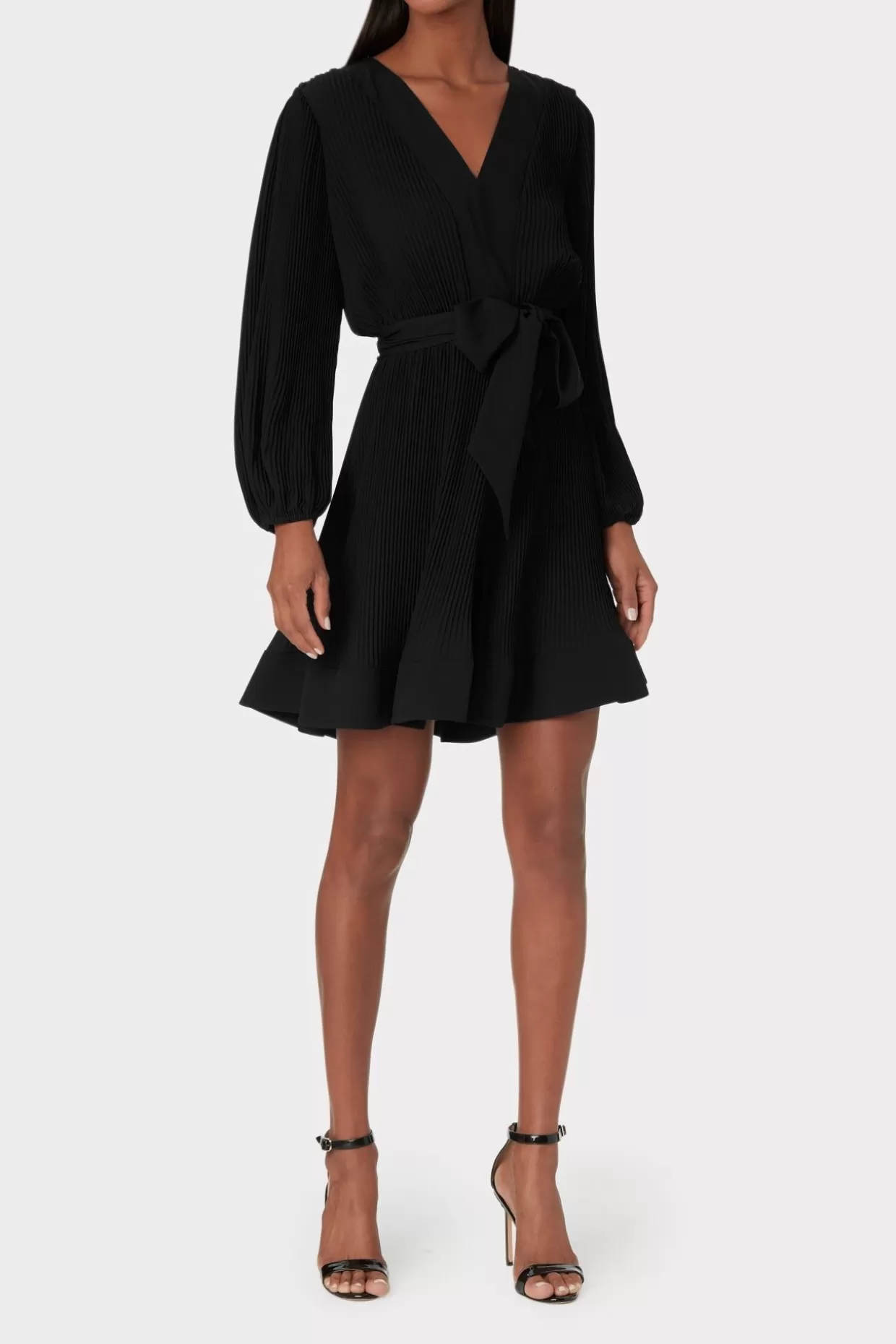 Little Black Dresses-MILLY Liv Pleated Dress Black