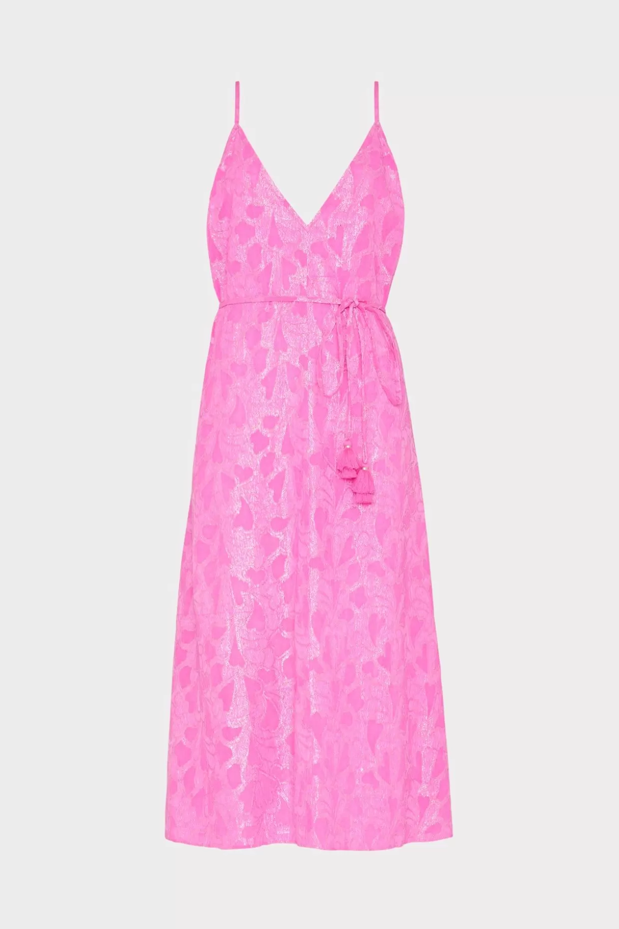 Cover-Ups-MILLY Lurex Jacquard Spaghetti Strap Cover-Up Pink