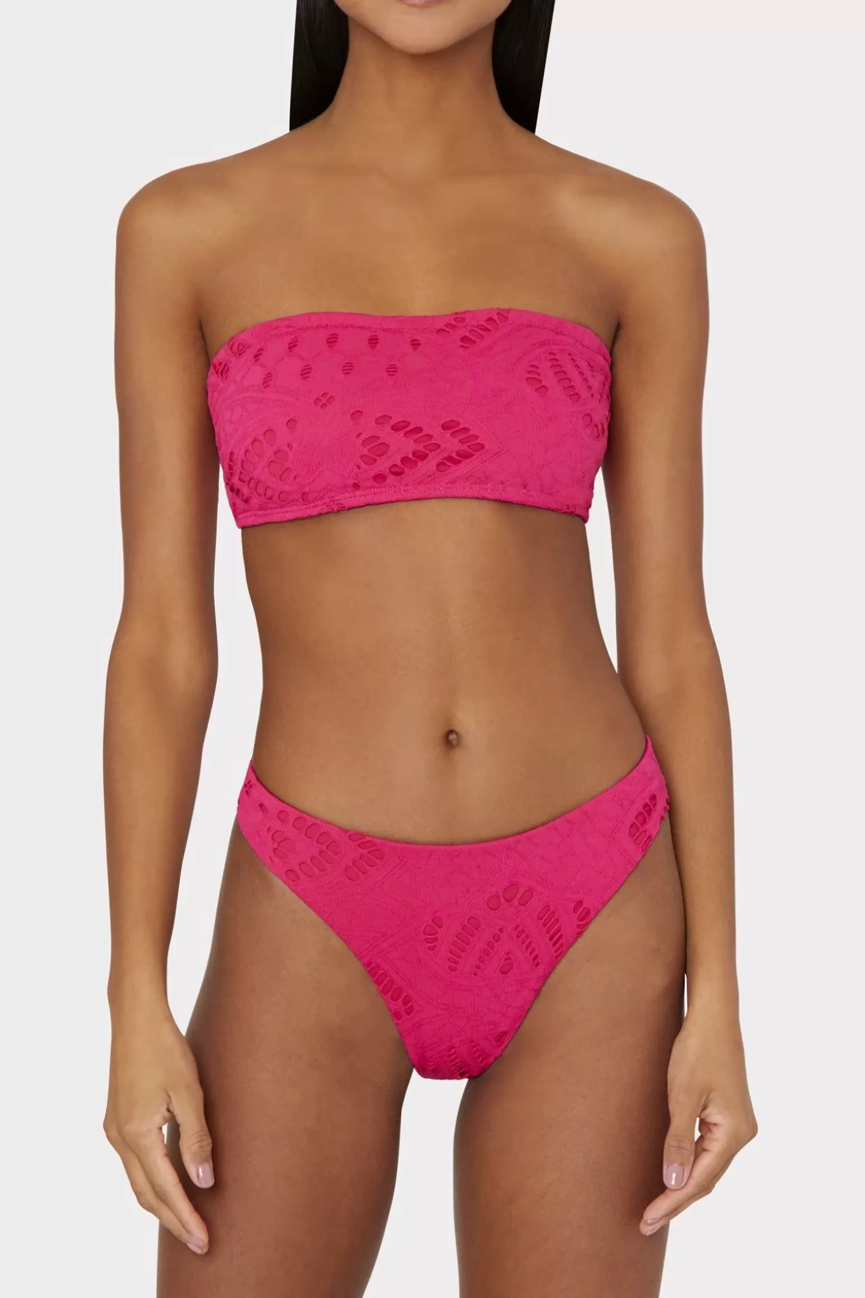 Bikinis-MILLY Margot Lace Eyelet Bikini Bottom Pink