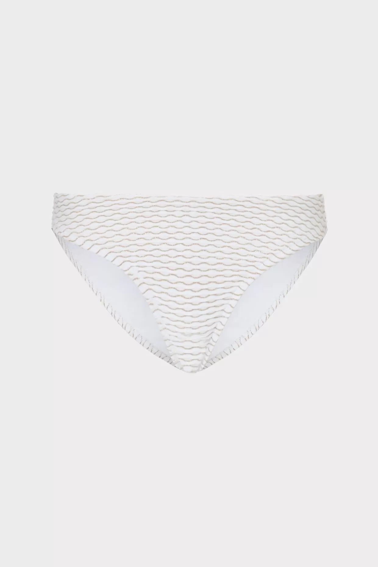 Bikinis-MILLY Margot Textured Waves Bikini Bottom White
