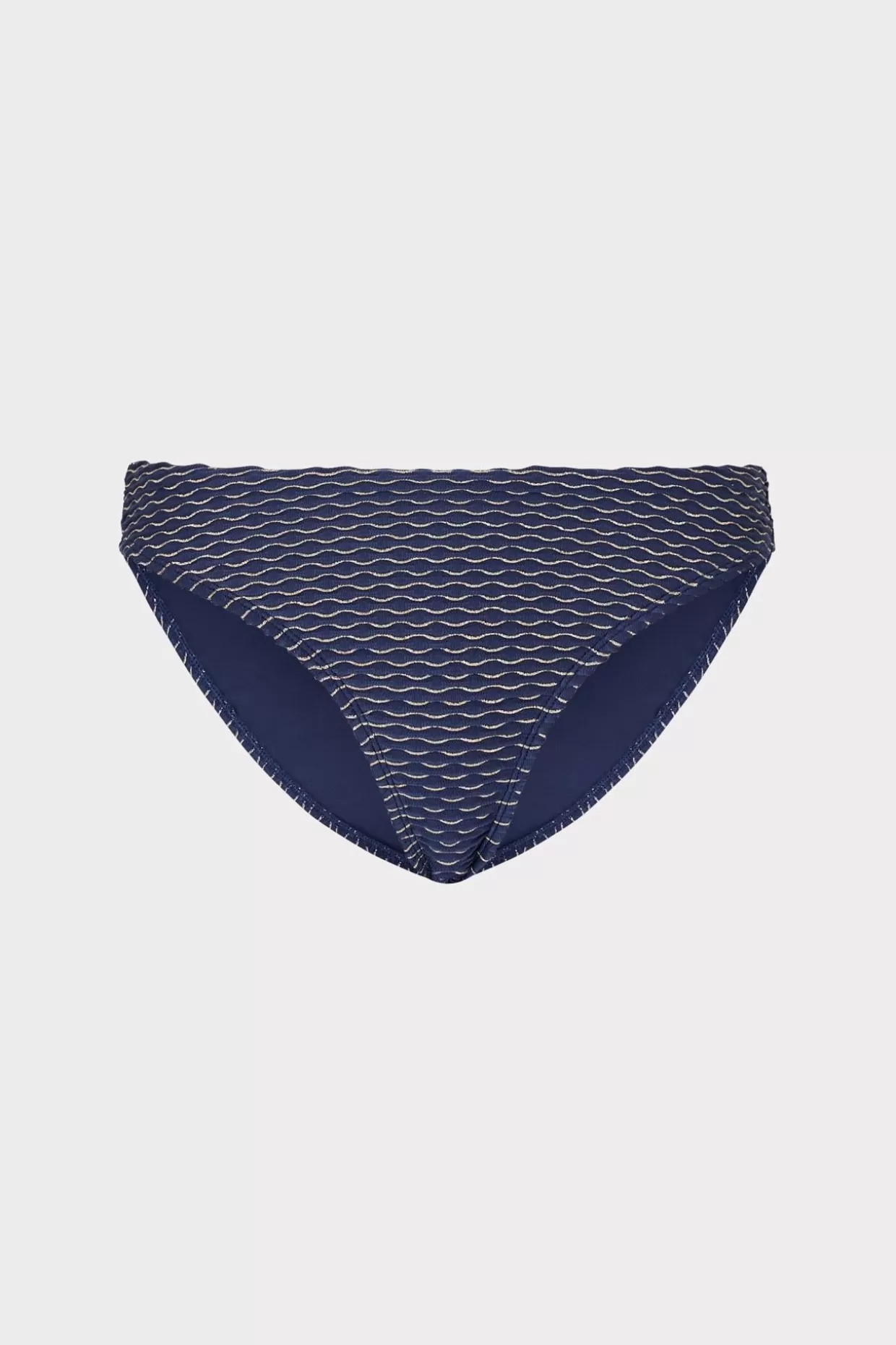 Bikinis-MILLY Margot Textured Waves Bikini Bottom Navy