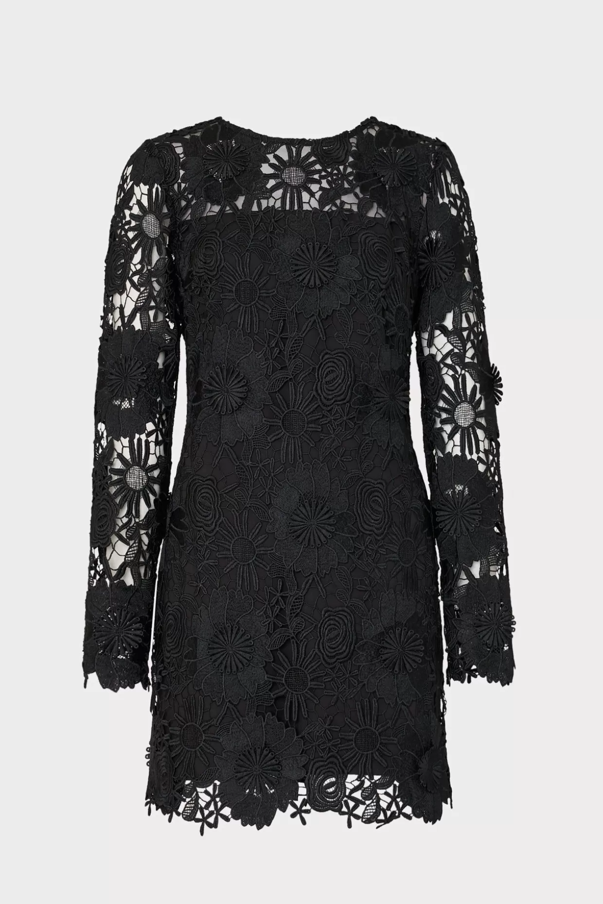 Little Black Dresses-MILLY Nessa 3D Lace Dress Black