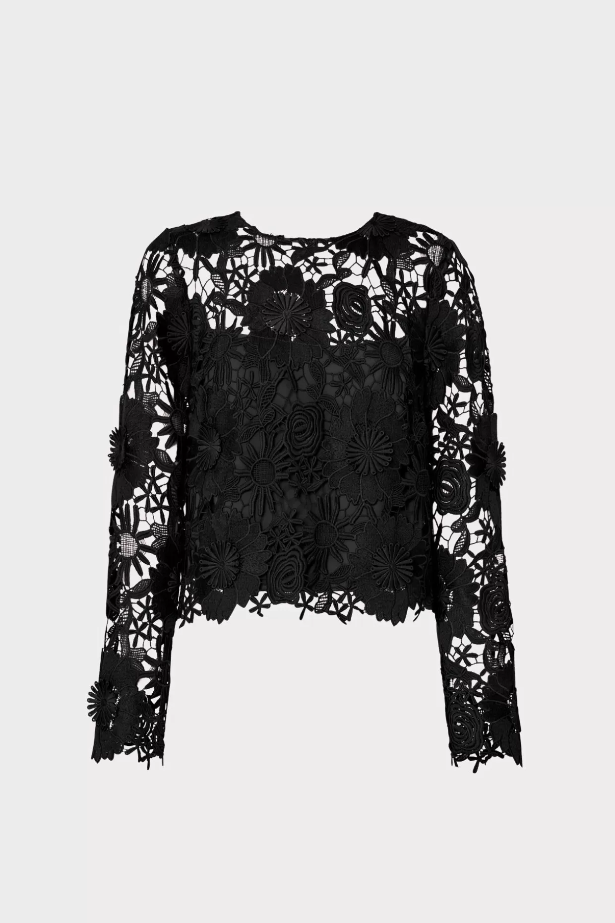 Tops-MILLY Nori 3D Lace Shirt Black