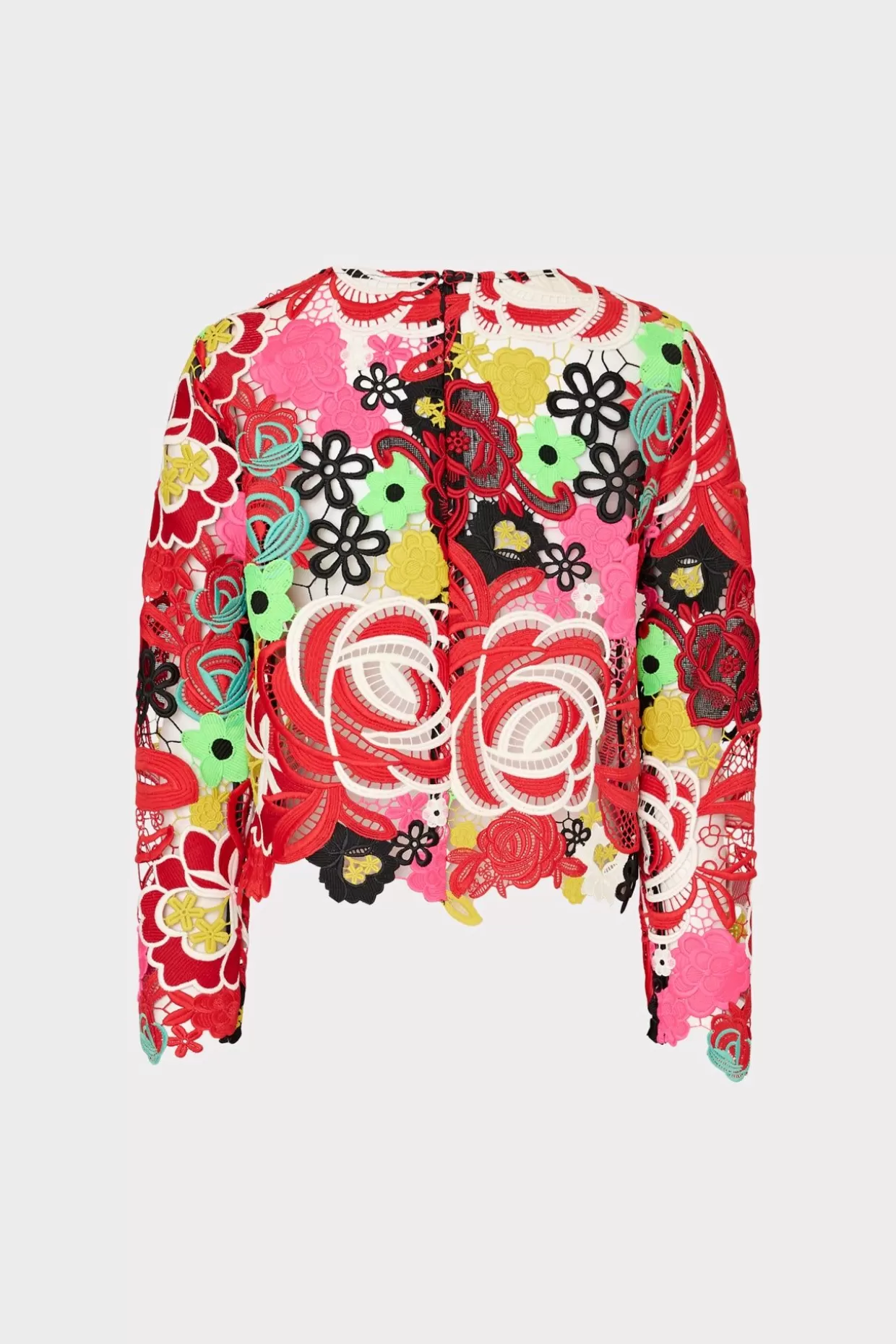 Tops-MILLY Nori Multi Color Lace Top Red Multi