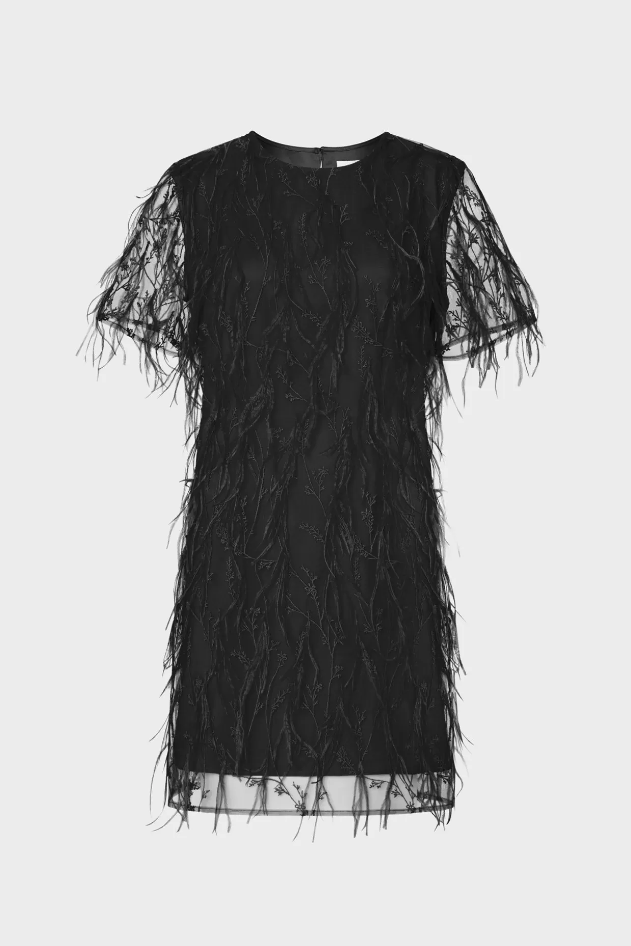 Little Black Dresses-MILLY Rana Feather Dress Black