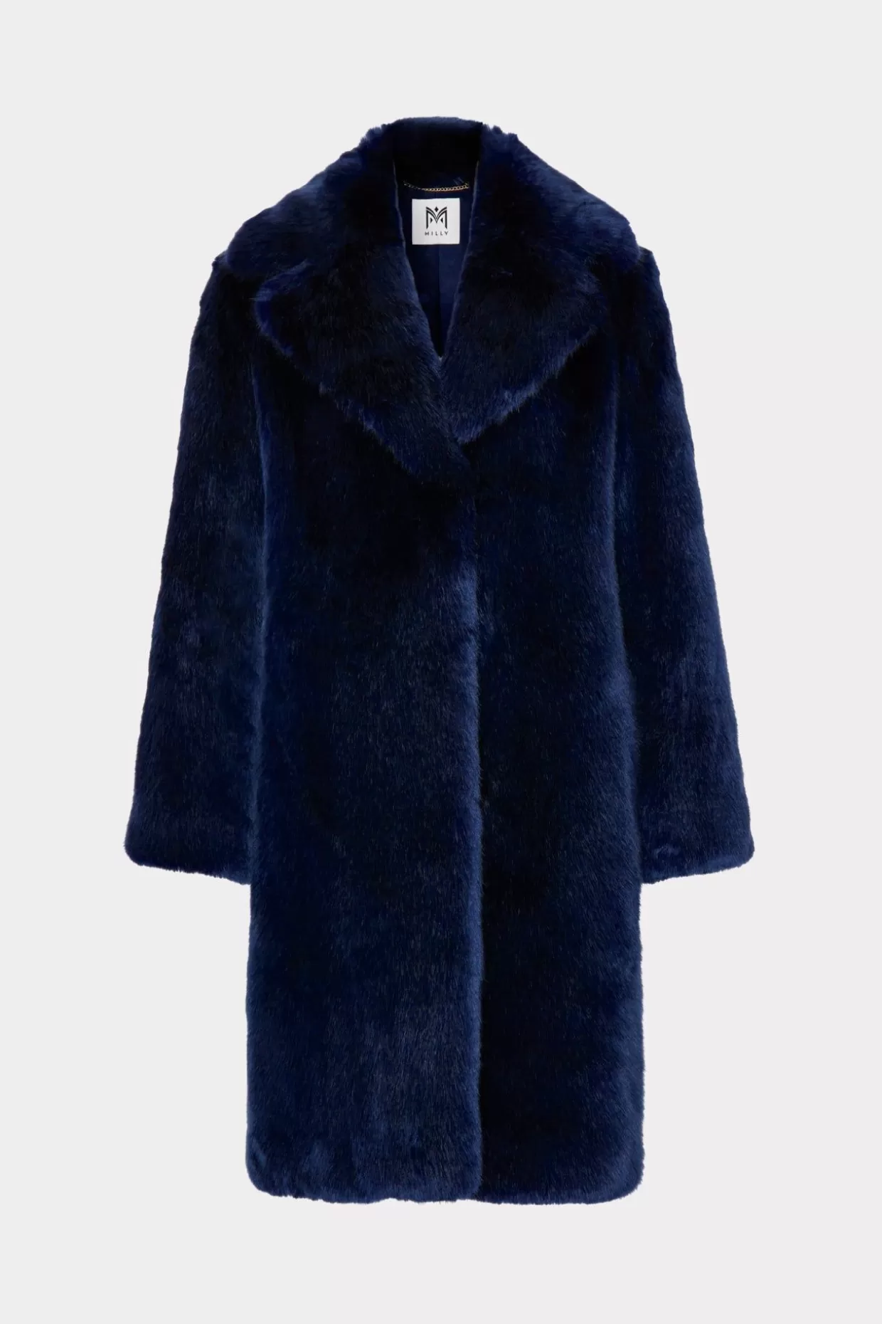 Coats & Jackets-MILLY Riley Faux Fur Coat Navy