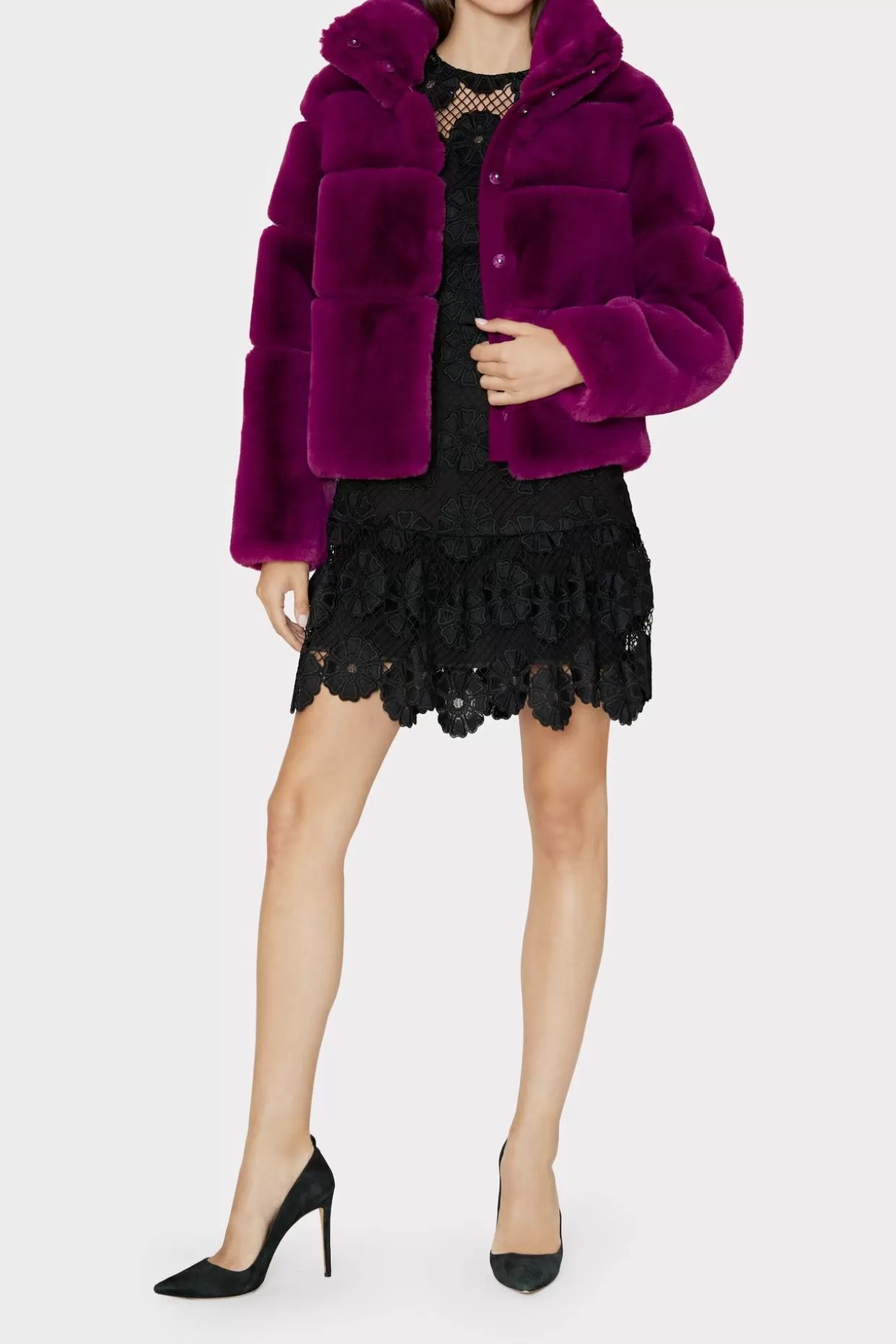 Coats & Jackets-MILLY Rivera Faux Fur Jacket Purple