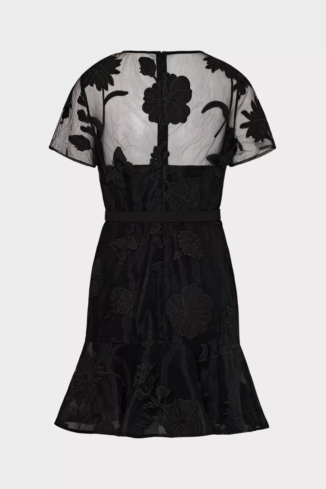 Little Black Dresses-MILLY Rosie 3D Butterfly Embroidery Dress Black