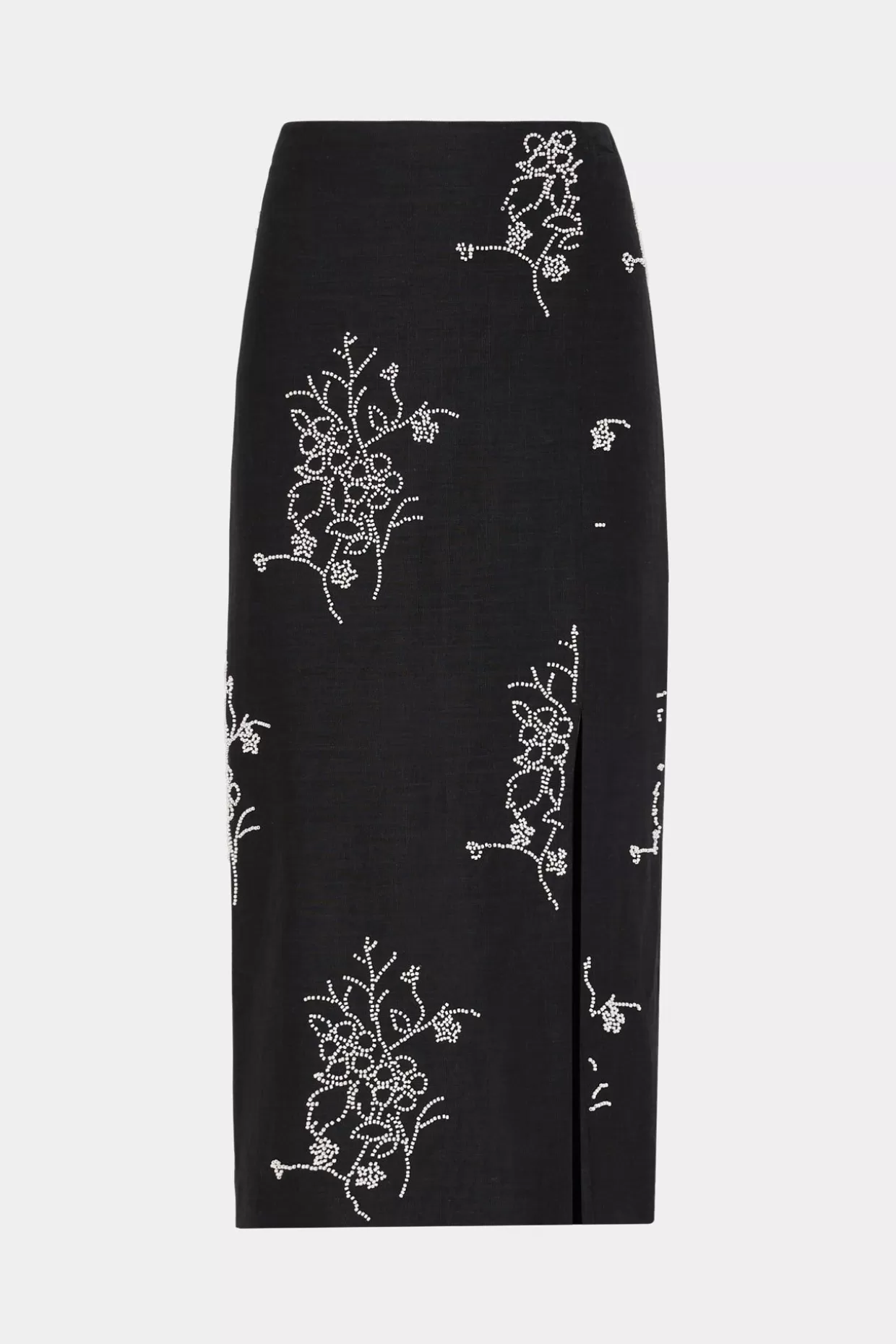 Matching Sets-MILLY Santanna Beaded Embroidery Skirt Black
