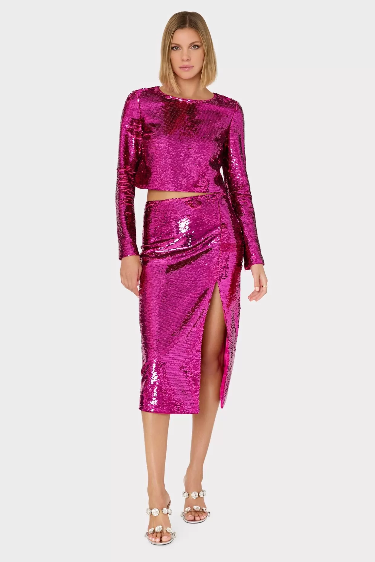 Tops-MILLY Shailyn 3D Sequins Top Pink