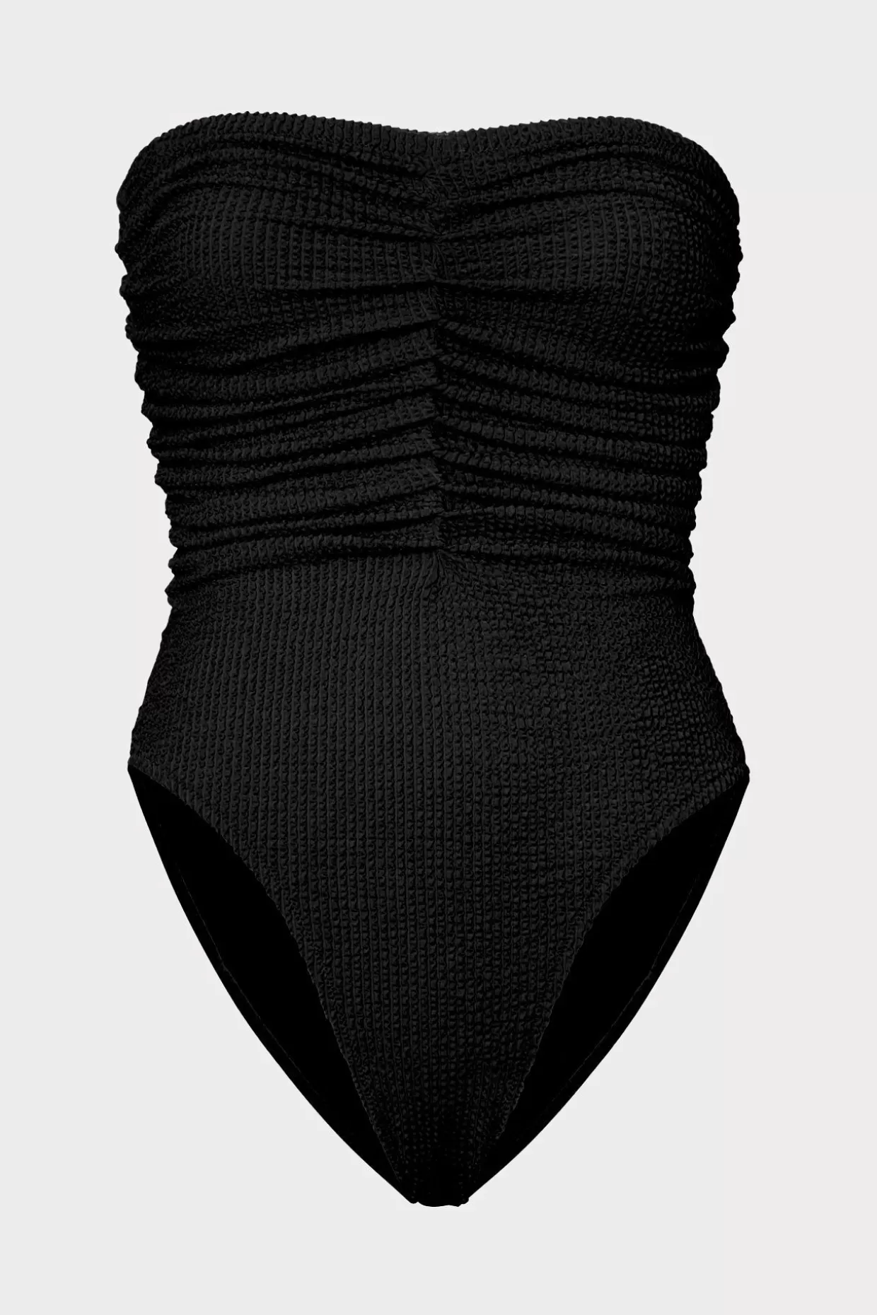 One Piece Swimsuits-MILLY Textured Ruched One Piece Black