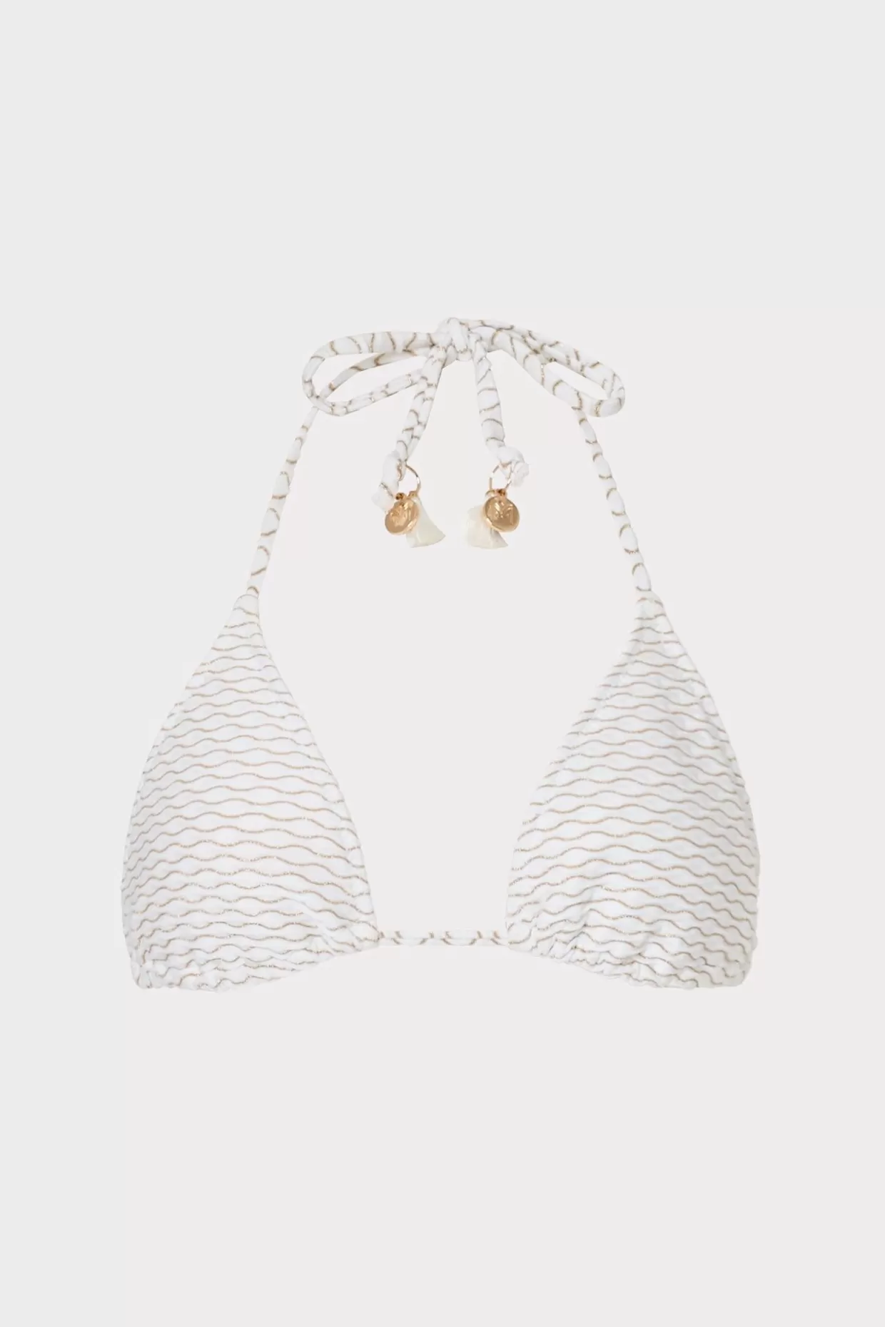 Bikinis-MILLY Textured Waves Triangle Bikini Top White