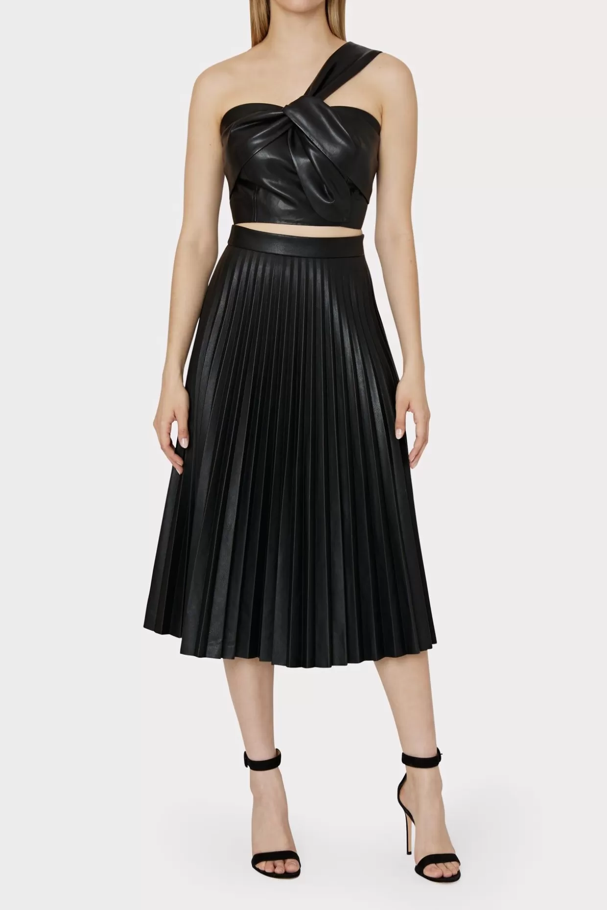 Jumpsuits & Rompers-MILLY Vegan Leather Top Black