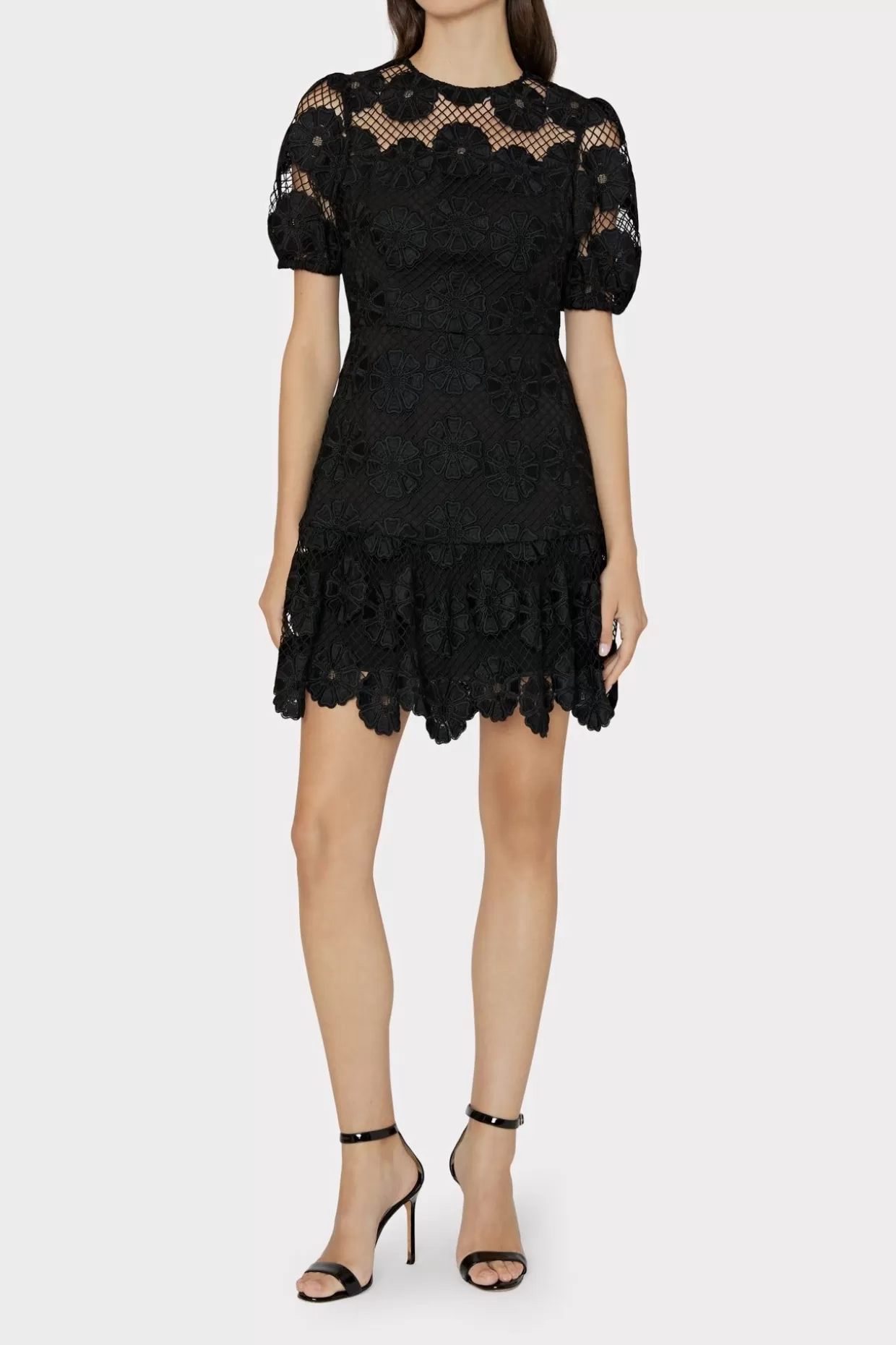 Jumpsuits & Rompers-MILLY Yasmin Daisy Lace Dress Black