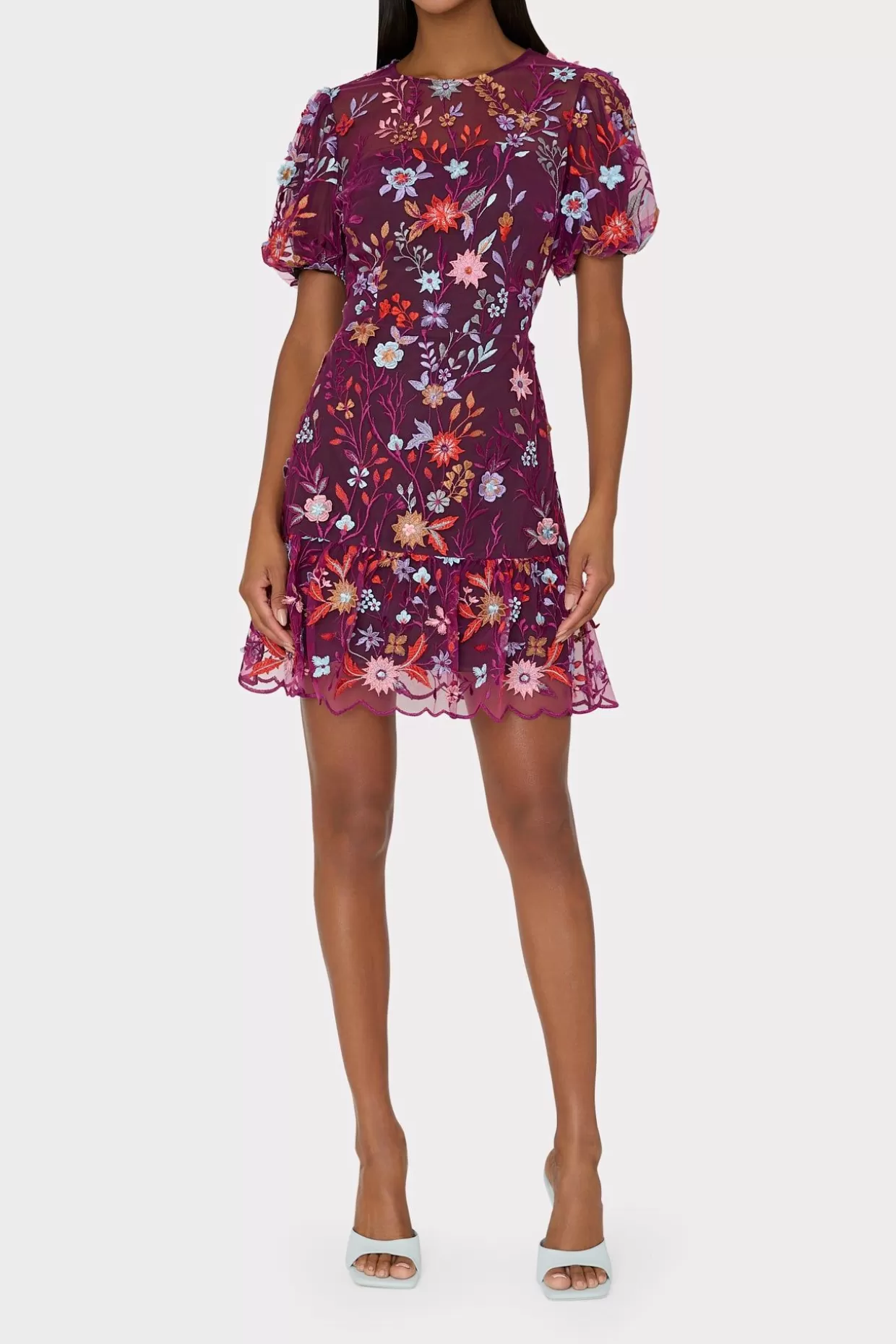 Mini Dresses-MILLY Yasmin Tropical Garden Embroidered Dress Multi
