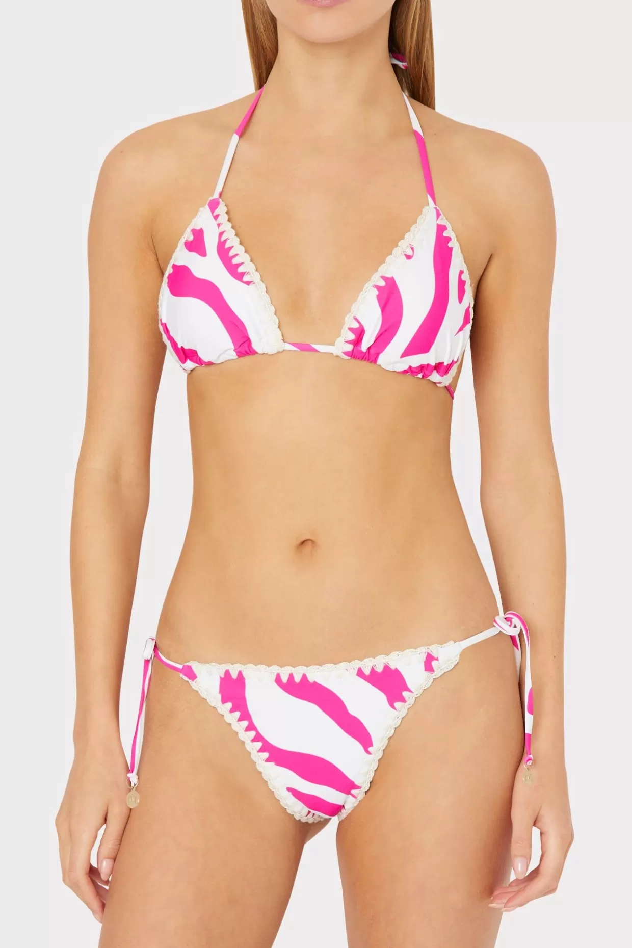 Bikinis-MILLY Zebra Bikini Bottom Milly Pink/Ecru